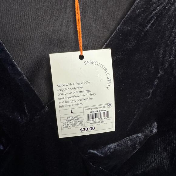 New Knox Rose black velour boho blouse top size large - Picture 6 of 7